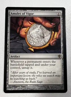 MTG Rare Amulet of Vigor Worldwake WWK English Artifact Regular LP - Image 1