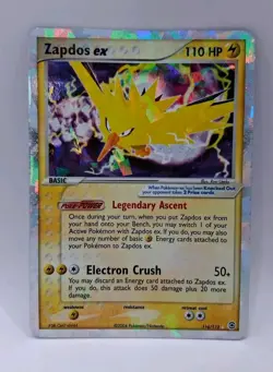 Pokemon TCG Zapdos EX 116/112 Holo Ultra Rare 2004 FireRed LeafGreen - Image 1