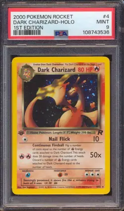 2000 POKEMON ROCKET DARK CHARIZARD #4 1ST EDITION HOLO PSA 9! - Image 1