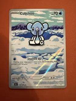 Pokemon TCG Cubchoo Illustration Rare Card 109/086 Sv: Black Bolt - Image 1
