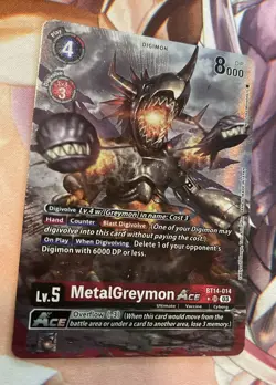 MetalGreymon ACE (Alternate Art) Digimon Card Game Blast Ace BT14-014 LP - Image 1