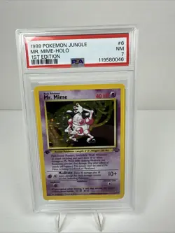 1999 Pokemon Card Jungle Set 1st Edition MR. MIME Holo 6/64, PSA 7 NM Vintage - Image 1