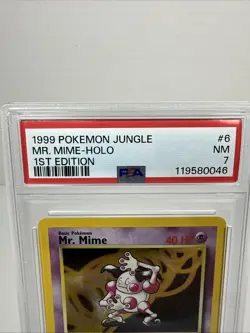 1999 Pokemon Card Jungle Set 1st Edition MR. MIME Holo 6/64, PSA 7 NM Vintage - Image 2