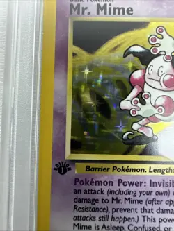 1999 Pokemon Card Jungle Set 1st Edition MR. MIME Holo 6/64, PSA 7 NM Vintage - Image 3