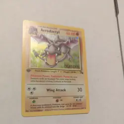 Aerodactyl 1/62 Fossil-1st Edition Holo Pre-Release Stamp Pokemon Card Tcg - Image 3
