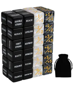 48pcs MTG Dice Counters â€“ Black Ability Tokens for Magic The Gathering Game - Image 1