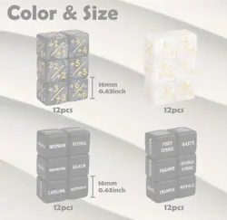 48pcs MTG Dice Counters â€“ Black Ability Tokens for Magic The Gathering Game - Image 3