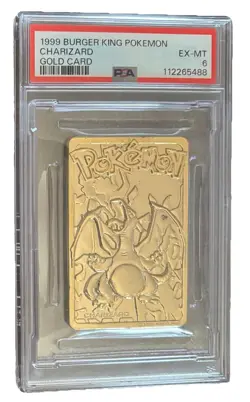 CHARIZARD 23K GOLD PLATED CARD PSA 6 EX- MINT 1999 BURGER KING POKEMON - Image 1