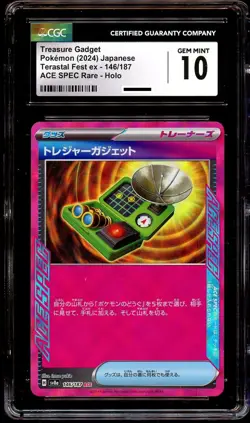 CGC 10 GEM MINT Treasure Gadget 146/187 ACE SPEC Terastal Festival Pokemon Card - Image 2