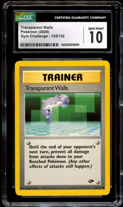 CGC 10 GEM MINT Transparent Walls 125/132 Gym Challenge Pokemon Card 009 - Image 2