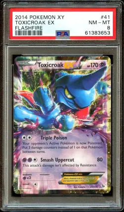 PSA 8 NM-MINT Toxicroak EX 41/106 HOLO RARE XY FlashFire Pokemon Card 653 - Image 2