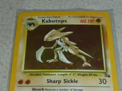 POKEMON FOSSIL HOLO FOIL 9/62 CARD KABUTOPS 60HP 1999 TCG RARE NR MINT - Image 2