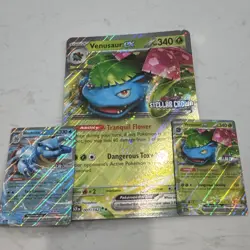 Venusaur ex & Blastoise EX  Sv07: Stellar Crown Holo Stamp 3 promos w Jumbo card - Image 1