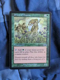Magic: The Gathering Priest of Titania Card - Image 1