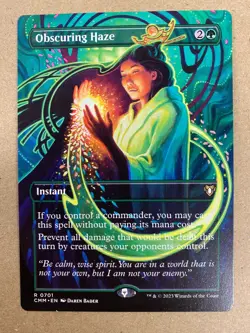 MTG 1x BORDERLESS Obscuring Haze 701 Commander Masters Magic the Gathering x1 NM - Image 1