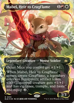 Mabel, Heir to Cragflame - Raised Foil - Borderless NM, English MTG Bloomburrow: - Image 1