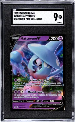 2020 Pokemon Promo #SWSH055 Hatterene V Champion's Path Collection SGC 9 - Image 1