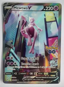 PokÃ©mon TCG Mewtwo v Full Art Holo Ultra Rare Card PokÃ©mon Go 072/078 M/Nm - Image 1