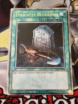 GERMAN FOOLISH BURIAL 1ST QUARTER CENTURY SECRET RARE RA02-EN049 YUGIOH! - Image 1