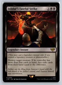 Magic the Gathering MTG Lord of the Rings #91 Isildur's Fateful Strike Rare - Image 1