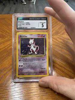 CGC 5 Mewtwo 1999 Base Set 10/102 Holo Pokemon Card psa - Image 1