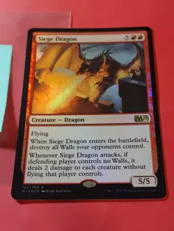 2014 Magic The Gathering Magic 2015 Foil #162 Siege Dragon, Rare, Red, cd1 - Image 3