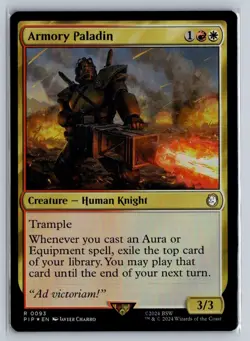 Magic the Gathering MTG Fallout Foil #93 Armory Paladin Rare Creature - Image 3