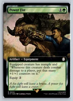 MTG Fallout Extended Art Surge Foil #928 Power Fist Rare Artifact Equipment - Image 3