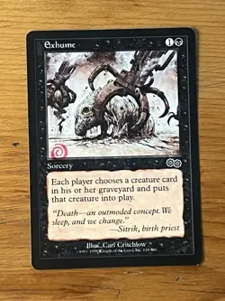 MTG â€“ Magic the Gathering â€“ Exhume â€“ Urza's Saga â€“ Pro Tour Stamped â€“ NM - Image 1