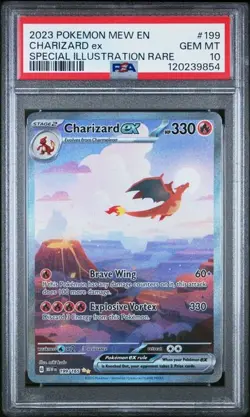 PSA 10 GEM MINT Charizard ex 199/165 Sv: Scarlet & Violet 151 Holo Pokemon - Image 1