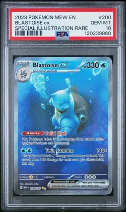 PSA 10 GEM MINT Blastoise ex 200/165 Sv: Scarlet & Violet 151 Holo Pokemon - Image 1