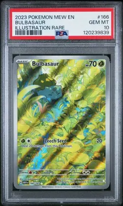PSA 10 GEM MINT Bulbasaur 166/165 Sv: Scarlet & Violet 151 Holo Pokemon - Image 1