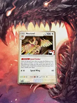 Play! Pokemon Noctowl Cosmo Holo STAMPED Prize Pack Card #115/142 NM ✨ - Image 2