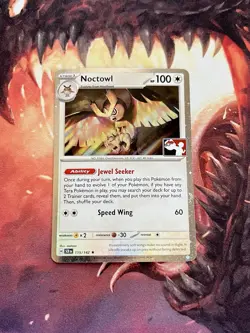 Play! Pokemon Noctowl Cosmo Holo STAMPED Prize Pack Card #115/142 NM ✨ - Image 3