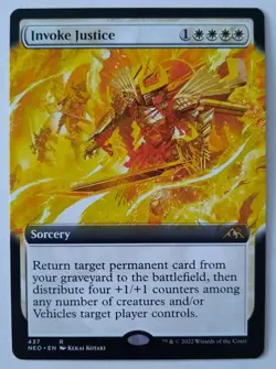 MTG Kamigawa Neon Dynasty INVOKE JUSTICE 437 Rare (Extended Art) M/NM - Image 4