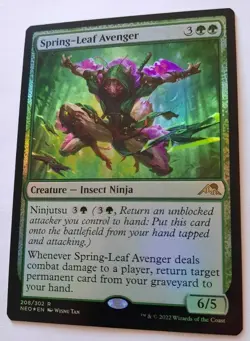 MTG Kamigawa: Neon Dynasty SPRING-LEAF AVENGER 208/302 Rare FOIL M/NM - Image 8