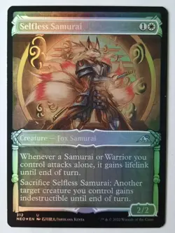 MTG Kamigawa: Neon Dynasty SELFLESS SAMURAI 312 U (Showcase) Foil M/NM - Image 1