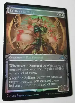 MTG Kamigawa: Neon Dynasty SELFLESS SAMURAI 312 U (Showcase) Foil M/NM - Image 7