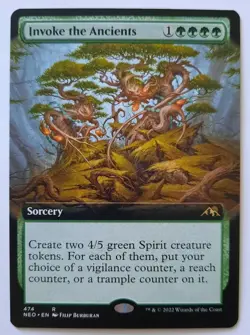 MTG Kamigawa: Neon Dynasty INVOKE THE ANCIENTS 474 Rare (Extended Art) M/NM - Image 1
