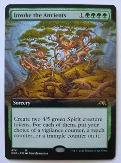 MTG Kamigawa: Neon Dynasty INVOKE THE ANCIENTS 474 Rare (Extended Art) M/NM - Image 4