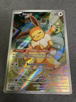 Eevee 173 BLACK STAR PROMO Pokemon Center STAMP Prismatic Evolutions HOLO NM - Image 1