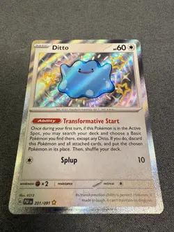 Ditto 201/091 BABY SHINY Paldean Fates HOLO NM Pokemon Cards - Image 1