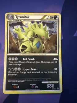 Tyranitar 26/95 Holo Rare Pokemon Card HGSS Unleashed LP - Image 1
