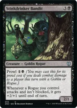 Stinkdrinker Bandit 55 Zendikar Black Goblin Rogue 2020 Brandon Dorman Prowl ZNC - Image 2