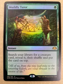 MTG 1x FOIL Worldly Tutor # 185 Dominaria Remastered Magic the Gathering x1 NM - Image 1