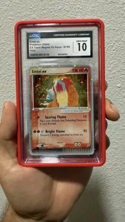 Entei Ex 91/95 EX Team Magma Vs Team Aqua Ultra Rare Pokemon CGC 10 GEM MINT - Image 1