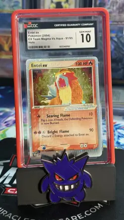 Entei Ex 91/95 EX Team Magma Vs Team Aqua Ultra Rare Pokemon CGC 10 GEM MINT - Image 2