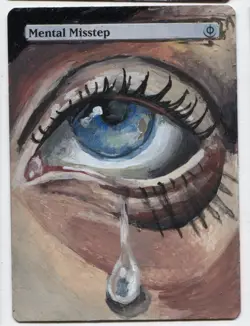 Mental Misstep ALTERED ART MTG Rare Magic Hand Painted SEE DESCRIPTION - Image 1