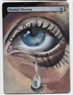 Mental Misstep ALTERED ART MTG Rare Magic Hand Painted SEE DESCRIPTION - Image 2