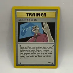POKEMON TRAINER CARD GYM CHALLENGE 111/132 BLAINE'S QUIZ #2 UNCOMMON HP WOTC - Image 1